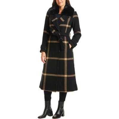 Pre-owned Vince Camuto Womens Wool Blend Cozy Walker Coat Outerwear Plus Bhfo 7540 In Black