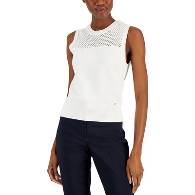 Tommy Hilfiger Женская белая хлопковая футболка безрукавка Свитер-кофта XXL BHFO 5463