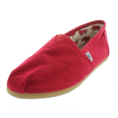 Toms Женские классические красные слипоны 7.5 Medium (B,M) BHFO 0798