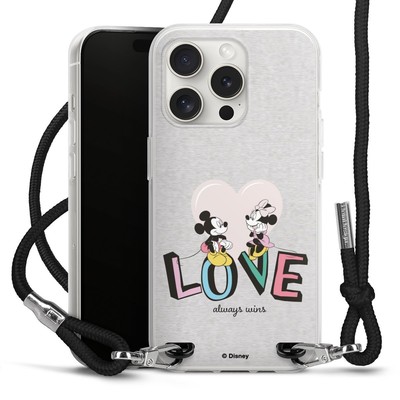 DeinDesign Hülle mit Band Handykette Apple iPhone 15 Pro Love Always Wins