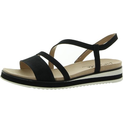 LifeStride Womens Zoe Black Ankle Wedge Sandals Shoes 6.5 Wide (C,D,W) BHFO 6331