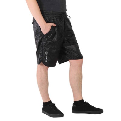 Pre-owned Moncler Men's Black Grenoble Drawstring Track Shorts, Size Large