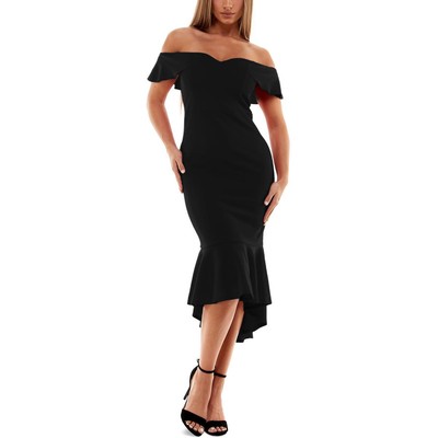 Emerald Sundae Womens Black Knit Mermaid Midi Dress Juniors XL BHFO 0050