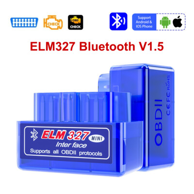 Car Bluetooth ELM327 V1.5 Mini OBD2 Scanner Adapter Diagnostic Tool For Android