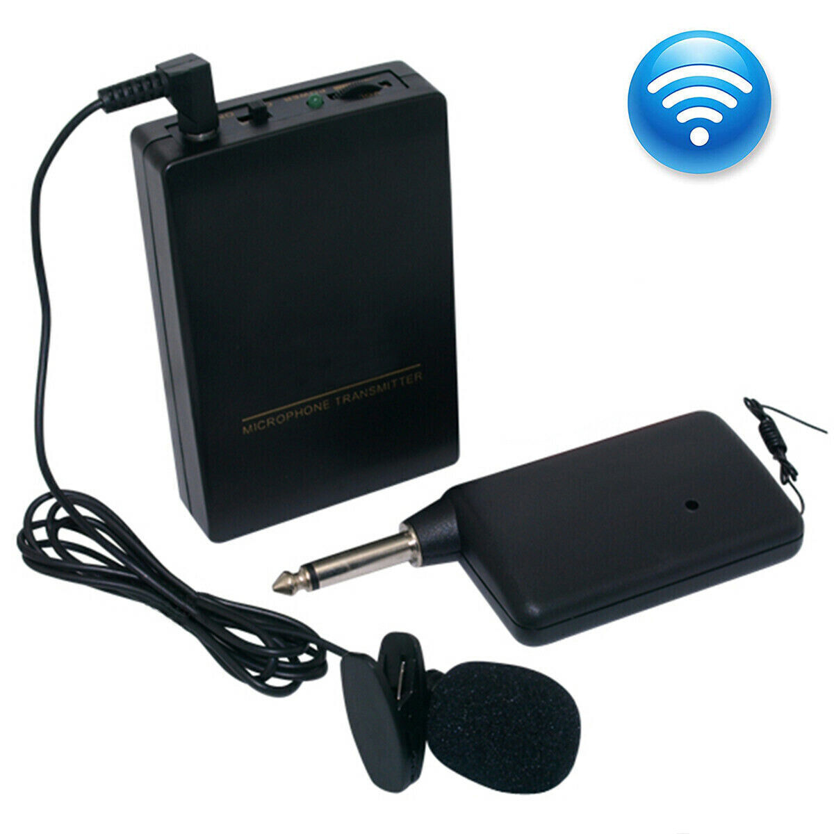 Wireless Cordless Clip-on Lapel Tie Microphone Mic Transmitt