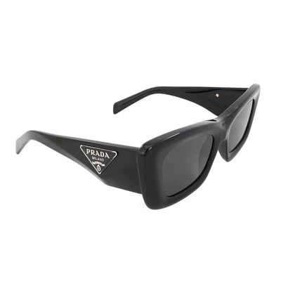 Pre-owned Prada Dark Grey Cat Eye Ladies Sunglasses Pr 13zs 1ab5s0 50 Pr 13zs 1ab5s0 50 In Gray
