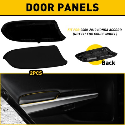 For HONDA Accord 2008-12 Black Leather Front Pair 4Door Panels Armrest Cover EOR