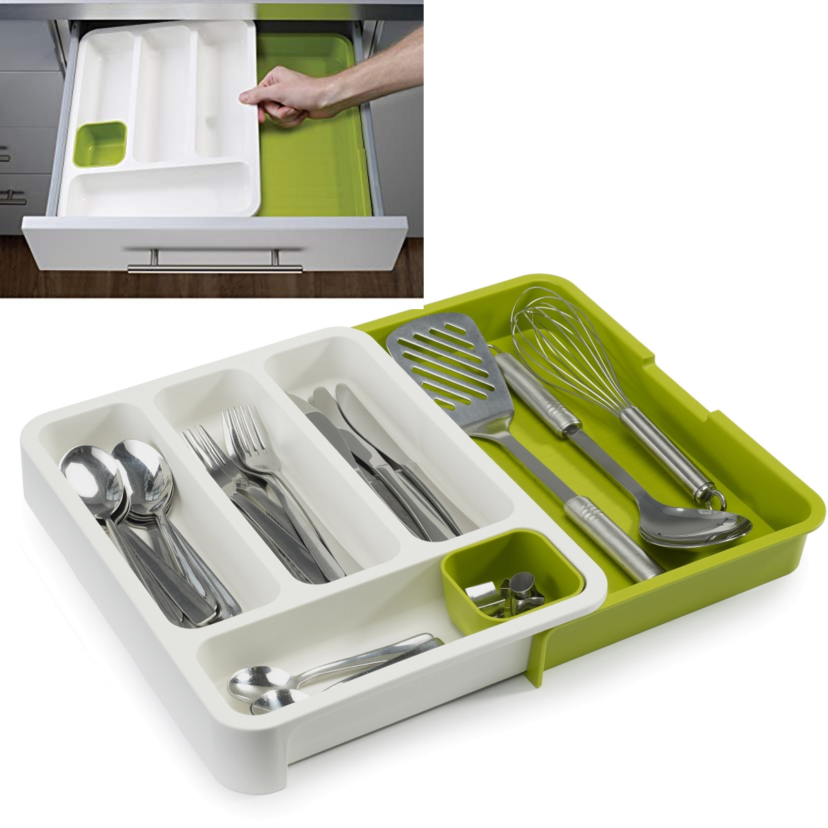 Expandable Cutlery Holder Tidy Organizer Drawer Utensils Tray Unit