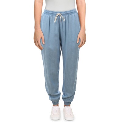 

Женские синие трикотажные повседневные брюки на шнуровке для пляжного обеда и отдыха  BHFO 2956, Синий, BHFO