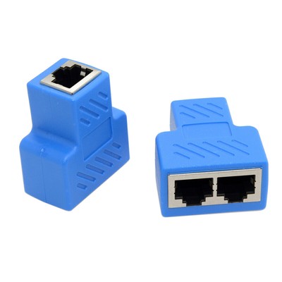 Xiwai 2pcs/lot UTP Cat6 RJ45 8P8C Socket To Dual RJ45 Splitter Ethernet Adapter