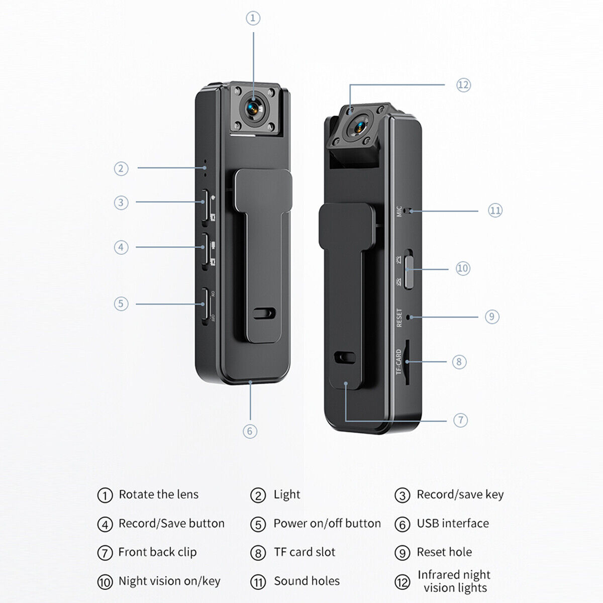 HD Mini Police Body Camera 1080P Video Audio Recorder Pocket Night Vision Cam