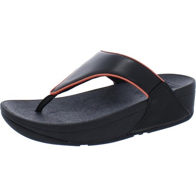 Fitflop Womens Lulu Pop Black Thong Sandals Wedges 5 Medium (B,M) BHFO 2382