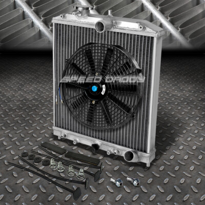 2-РЯДНЫЙ АЛЮМИНИЕВЫЙ РАДИАТОР + 1X 12 ВЕНТИЛЯТОРОВ ЧЕРНОГО ЦВЕТА ДЛЯ 92-00 EJ / EK / DEL SOL EG/INTEGRA DB DC