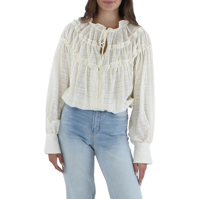 

Женская блузка на пуговицах с рюшами Free People Hailey в стиле бохо BHFO 3481