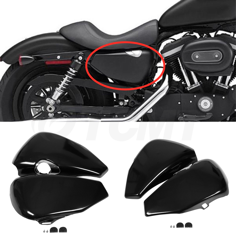 Left Right Side Battery Cover Fit For Harley Sportster XL883 1200 Custom 48 72