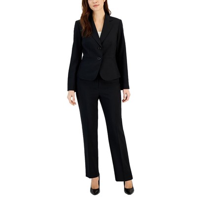 Женский черный тканый однотонный блейзер на двух пуговицах Le Suit Petites 12P BHFO 8503
