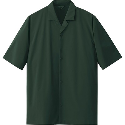 

Descente Untrimmed Рубашка с открытым воротником и половиной рукавов — Мужская темно-зеленая, Darkish green, Descente