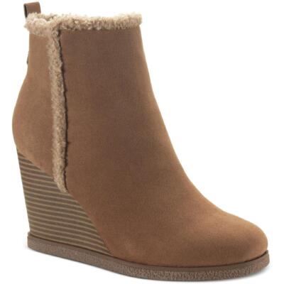 Sun + Stone Womens Camillia F Tan Wedge Boots Shoes 9.5 Medium (B,M) BHFO 2319