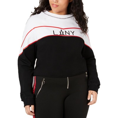 

Женский белый укороченный трикотажный свитшот с логотипом Lala Anthony, плюс  BHFO 2301, White/black