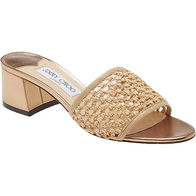 

Jimmy Choo Женские плетеные бронзовые туфли на плетеном каблуке 36 средний (B,M) BHFO 9384, Barley
