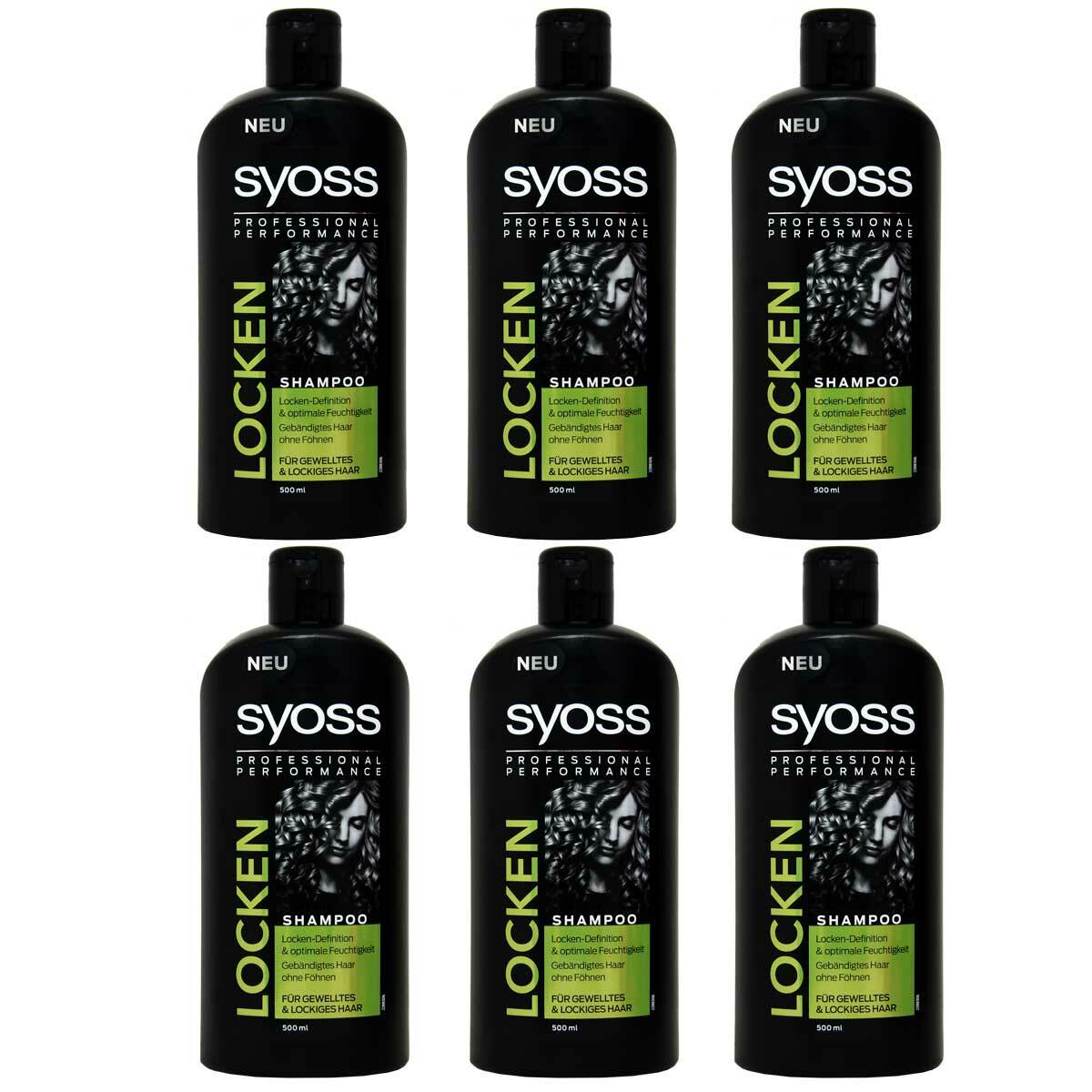 6x Syoss Locken Shampoo Für Gewelltes & Lockiges Haar, (6x 500ml)