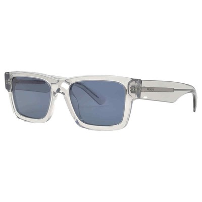 Pre-owned Prada Blue Rectangular Men's Sunglasses Pr 25zs U430a9 53 Pr 25zs U430a9 53