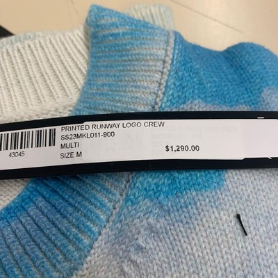 Pre-owned Amiri Printed Runway Logo Sweatshirt Men's Size Medium Blue Multi Graphic Print In Multicolor