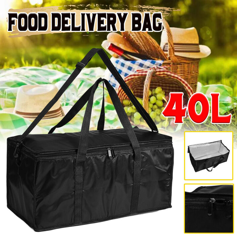 40L Food Pizza Delivery Folding Insulated Bag Waterproof Warm Cold Thermal Ba