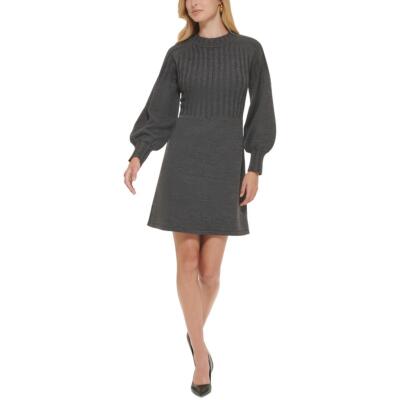 Женское серое трикотажное платье-свитшот миди с длинным рукавом Calvin Klein S BHFO 8152