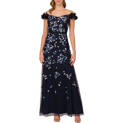 Adrianna Papell Womens Full Length Sequined Evening Dress Gown BHFO 5431