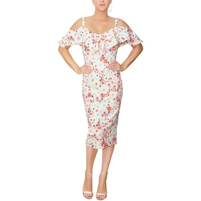 Женское белое миди-платье-футляр Rachel Rachel Roy с цветочным принтом L BHFO 8713