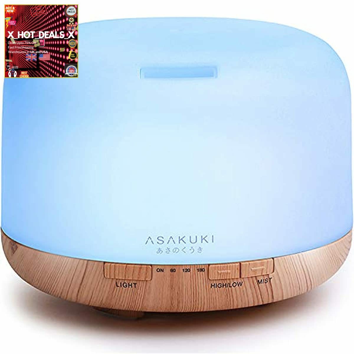 Vaporizer Essential Oil Diffuser,500 Ml Premium, 5 In 1