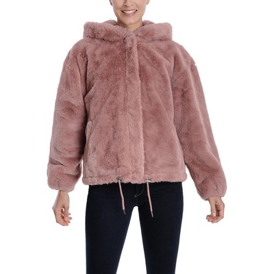 

Женская куртка с капюшоном из мягкого искусственного меха Lucky Brand, Dusty rose, U521211FNR