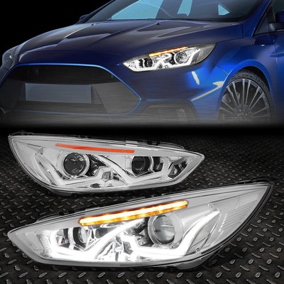 [LED DRL] ДЛЯ 15-18 ГОЛОВНЫХ ФАР FORD FOCUS С ХРОМИРОВАННЫМ/ЖЕЛТЫМ СИГНАЛЬНЫМ ПРОЕКТОРОМ FORD FOCUS