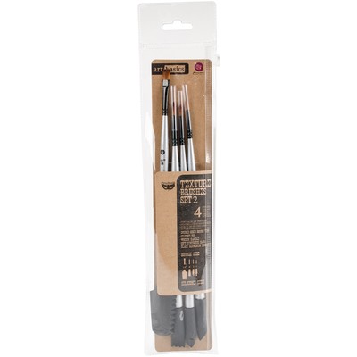 Prima Marketing Finnabair Art Basics Double-Ended Brush Set 4/Pkg-Texture #2