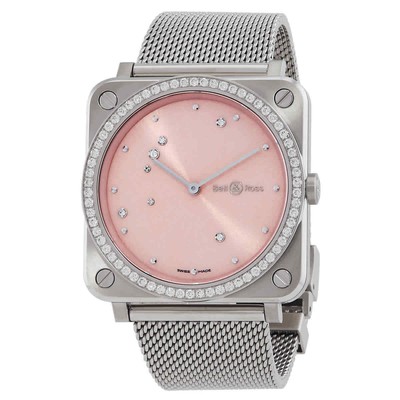 Pre-owned Bell And Ross Pink Diamond Eagle Quartz Pink Dial Ladies Watch Brs-ep-st-lgd/sst