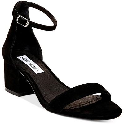 Steve Madden Womens Irenee Black Leather Heels Shoes 8.5 Medium (B,M) BHFO 5051