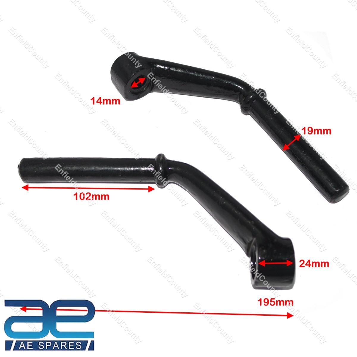 Pair Footrest Arm Kit LH & RH Steel Black For Royal Enfield G Model 