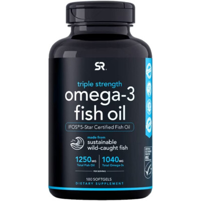 Sports Research Omega-3 Fish Oil Dietary Supplement - 180 Softgels