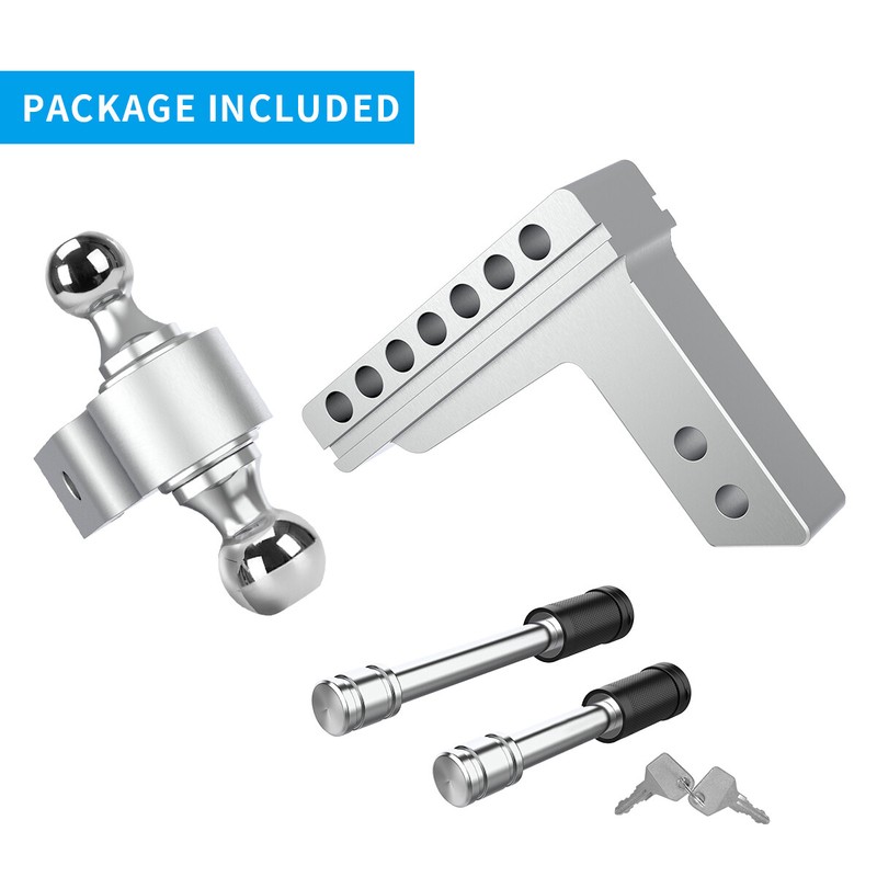 2'' receiver 6'' Drop Adjustable Trailer Towing Hitch Dual Ball Mount 10000lbs