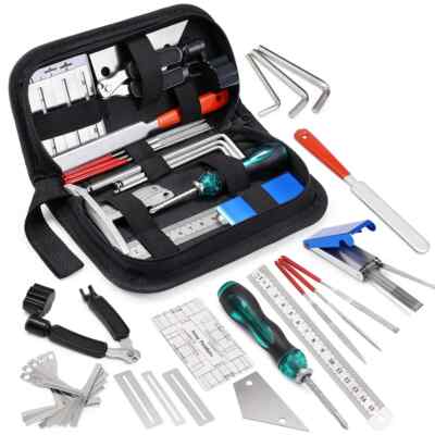 Guitar Repair Kit Tools Setup Carry Bag Gift Music and String Instrument 25pcs