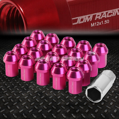 КОМПЛЕКТ ГАЕК JDM CLOSE-END ИЗ РОЗОВОГО АЛЮМИНИЯ С 20 НАКОНЕЧНИКАМИ + АДАПТЕР M12X1,5 ДИАМЕТРОМ 25 ММ / ВЫСОТОЙ 35 ММ