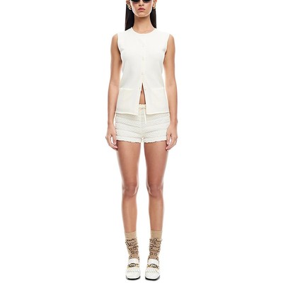 Lioness Womens Ivory Knit Sleeveless Cozy Sweater Vest M BHFO 0128