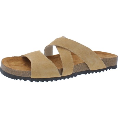 

Bearpaw Womens Bonnie Brown Leather Slide Sandals Flats 8 Medium (B,M) BHFO 0027, Iced coffee, Bonnie