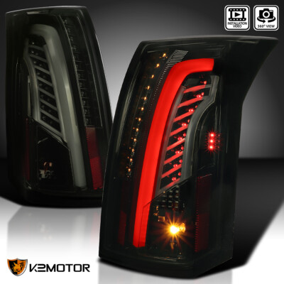 Black/Smoke Fits 2003-2007 Cadillac CTS LED Tail Lights Signal Brake Lamps Pair