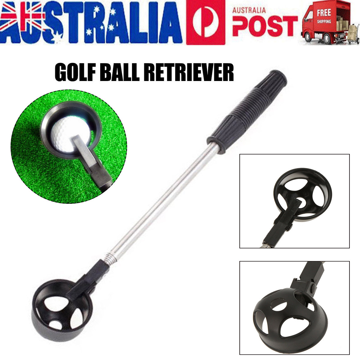 2M Scoop Telescopic Golf Ball Retriever Pick Up Tool Stainless Steel