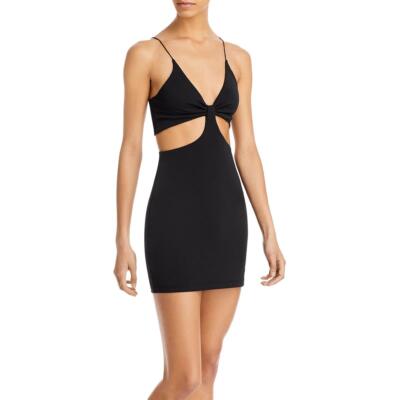 

Женское черное вечернее короткое мини-платье с вырезом Alice and Olivia  BHFO 9158, Черный