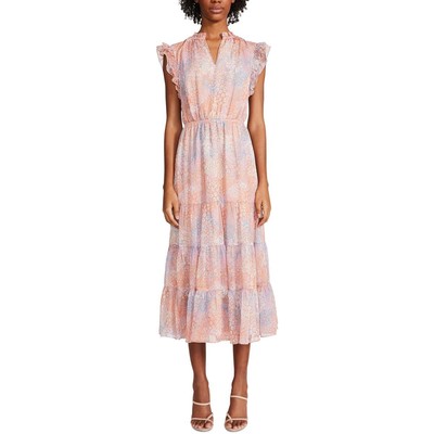 

BB Dakota by Steve Madden Женское розовое многоярусное платье миди Bae Nextdoor  BHFO 0276, Multi