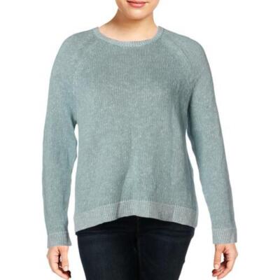 

Женский синий свитер из органического льна Eileen Fisher Plus  BHFO 5391