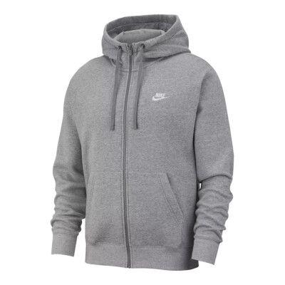 Мужская серая флисовая худи с молнией Nike Heather (804389 063) — 4XL